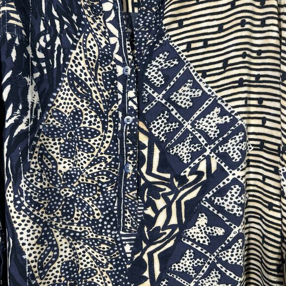 Vintage Jams World Tapa Print Pullover Rayon Tunic Top Sz S Batik Tropical Boho - Picture 13 of 16